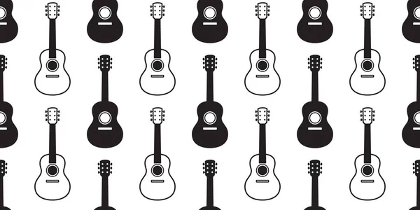 Gitarre Nahtlose Mustervektor Bass Ukulele Musik Schal Isoliert Grafik Illustration — Stockvektor