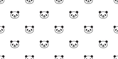 Dikişsiz desen panda vektör kutup ayısı bambu teddy eşarp izole kiremit arka plan çizgi film tekrar duvar kağıdı doodle resimde beyaz ayı