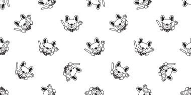 köpek Dikişsiz desen vektör Fransız buldozer Şef mutfak gıda polka dot eşarp çizgi film karakteri illüstrasyon tekrar duvar kağıdı döşeme arka planı