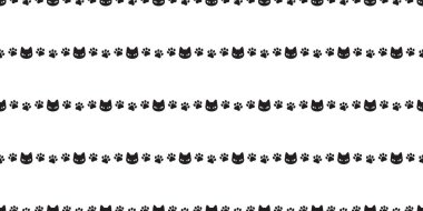 Kedi Dikişsiz desen vektör pençe yavru kedi alaca çizgi film illüstrasyon kiremit arka plan eşarp izole tekrar duvar kağıdı hediye paketi