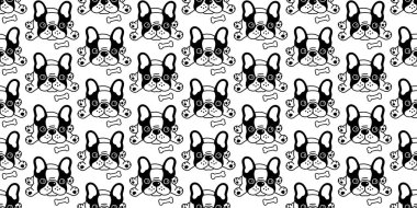 Köpek Dikişsiz desen vektör Fransız buldozer kemik çizgi film illüstrasyon eşarp duvar kağıdı tekrar kiremit arka plan izole