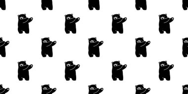 Ayı Dikişsiz desen vektör kutup ayısı dans çizgi film izole eşarp tekrar duvar kağıdı döşeme arka plan illüstrasyon dab