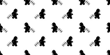 Ayı Dikişsiz desen vektör seyahat çanta seyahat kutup ayısı çizgi film izole eşarp döşeme arka plan tekrar duvar kağıdı illüstrasyon