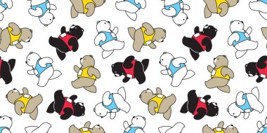 Ayı Dikişsiz desen vektör maraton kutup ayısı karikatür eşarp çalıştıran tekrar duvar kağıdı döşeme arka plan illüstrasyon izole