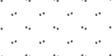 köpek pençe Dikişsiz desen vektör ayak izi Fransız buldozer eşarp tekrar duvar kağıdı döşeme arka planı izole