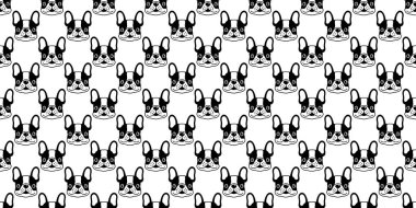 Köpek seamless modeli Fransız buldozer vektör çizgi film illüstrasyon eşarp döşeme arka plan tekrar duvar kağıdı hediye sarma kağıdı izole