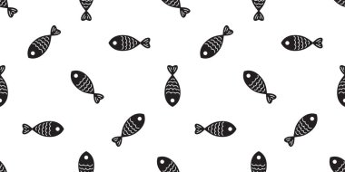 Balık Dikişsiz desen vektör somon köpekbalığı yüzgeci yunus balina okyanus deniz arka plan tekrarlayın izole duvar kağıdı