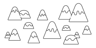 dağ vektör kar dağ simgesini logo çizgi film illüstrasyon hill ahşap orman