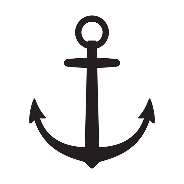 Ancla Vector Icono Logotipo Barco Pirata Yelmo Marítimo Náutico Ilustración — Archivo Imágenes Vectoriales