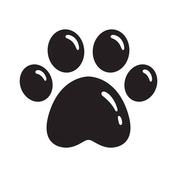 Cane Zampa Vettore Impronta Icona Logo Francese Bulldog Gatto Cucciolo — Vettoriale Stock