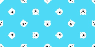 Dikişsiz desen kutup ayısı vektör panda teddy izole arka plan tekrar duvar kağıdı karikatür karalama mavi ayı