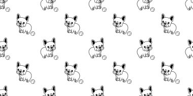 İzole köpek Dikişsiz desen vektör Fransız buldozer beyzbol tekrar arka plan karikatür duvar kağıdı kiremit