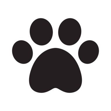 köpek pençe vektör ayak izi simgesi logo Fransız buldozer kedi köpek yavrusu karikatür sembolü işareti illüstrasyon doodle