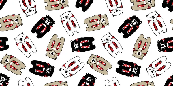 Ayı Dikişsiz desen vektör kutup ayısı Noel ağacı eşarp Noel Baba Noel izole kiremit arka plan tekrar duvar kağıdı çizgi film illüstrasyon karikatür