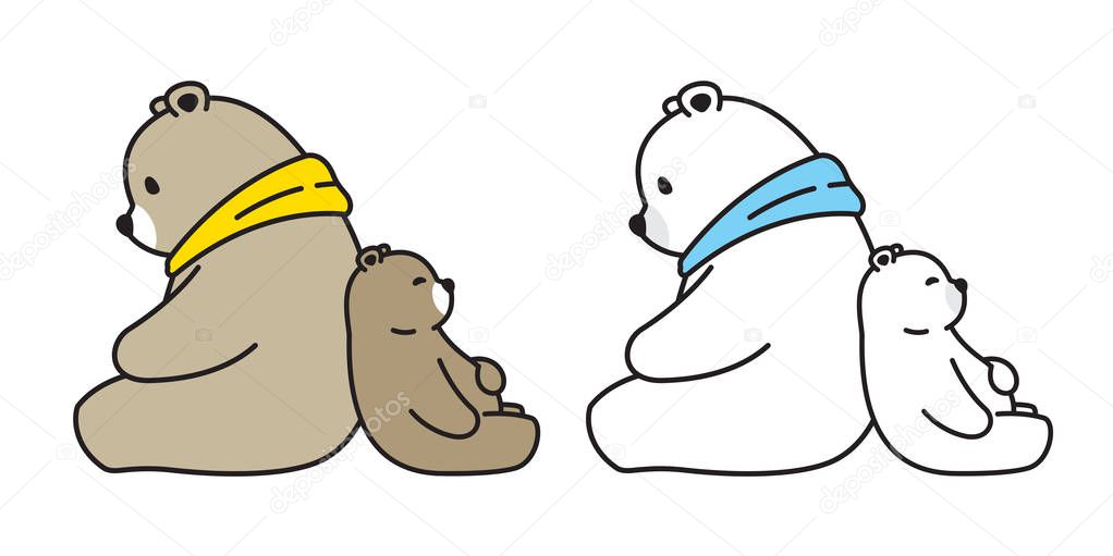 Bear vector polar bear sitting sleeping cartoon character icon logo illustration