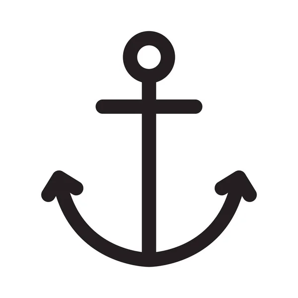 Çapa Vektör Simge Logo Tekne Korsan Sembolü Deniz Deniz Dümen — Stok Vektör