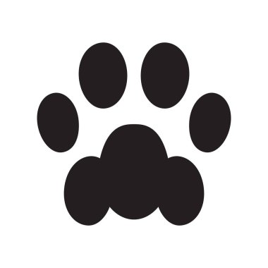 köpek pençe vektör ayak izi simgesi logo Fransız buldozer kedi köpek yavrusu yavru kedi çizgi film sembolü işareti illüstrasyon doodle grafiği