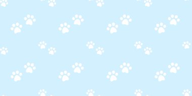 köpek pençe seamless modeli kedi pençe bulldog vektör izole duvar kağıdı arka plan mavi