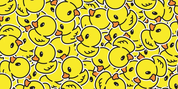 Duck Seamless Pattern Vector Rubber Ducky Isolated Cartoon Illustration Bird — Stock Vector