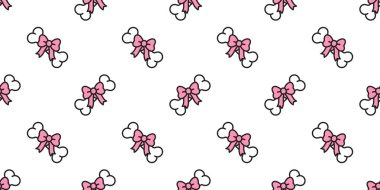 köpek kemik Dikişsiz desen vektör şerit Kalp Sevgililer papyon Fransız buldozer eşarp izole kiremit arka plan duvar kağıdı tekrar pembe