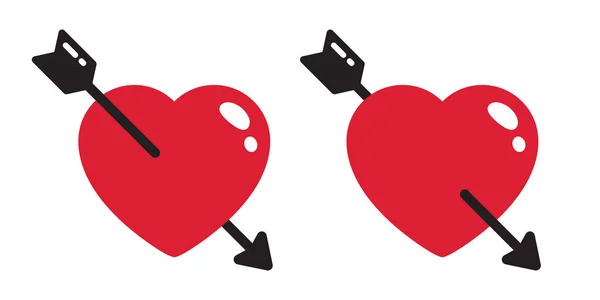 Corazón Vector Valentine Flecha Icono Logo Carácter Ilustración Símbolo Dibujos — Vector de stock