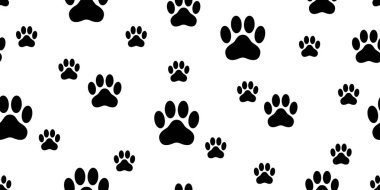 köpek pençe dikişsiz desen vektör fransız bulldog ayak izi fayans arka plan eşarp izole duvar kağıdı beyaz
