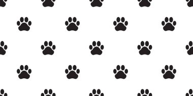 Köpek pençe Dikişsiz desen vektör ayak izi kedi köpek yavrusu eşarp döşeme arka plan tekrar duvar kağıdı çizgi film illüstrasyon izole