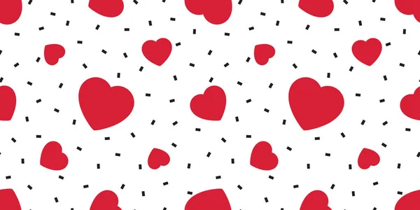 Heart Seamless Pattern Valentine Vector Gift Wrap Paper Scarf Isolated — Stok Vektör