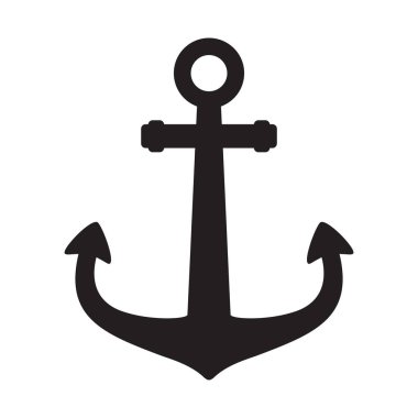 Çapa vektör simge logo tekne korsan dümen deniz deniz illüstrasyon simge grafiği