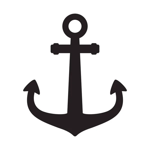 Ancla Vector Icono Logotipo Barco Pirata Timón Marítimo Ilustración Náutica — Archivo Imágenes Vectoriales