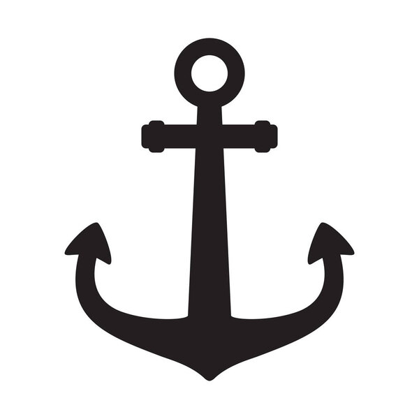 Anchor vector icon logo boat pirate helm maritime Nautical illustration symbol graphic