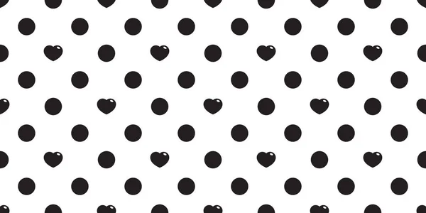 Heart Seamless Pattern Valentine Vector Polka Dot Gift Wrap Paper — Stock Vector