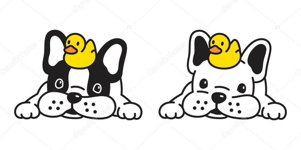 Dog vector french bulldog duck rubber icon cartoon character puppy logo doodle illustration