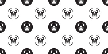 Köpek seamless modeli Fransız buldozer vektör izole eşarp polka dot karikatür döşeme arka planı tekrar duvar kağıdı