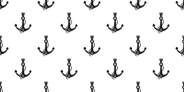 Kotwica Seamless Pattern Steru Łodzi Diamond Morskie Morskiego Tropikalny Tło — Wektor stockowy