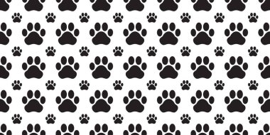 Köpek pençe Dikişsiz desen vektör ayak izi yavru kedi döşeme arka plan tekrar duvar kağıdı eşarp çizgi film illüstrasyon izole