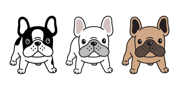 Chien Vecteur Français Bulldog Icône Personnage Dessin Animé Chiot Race — Image vectorielle