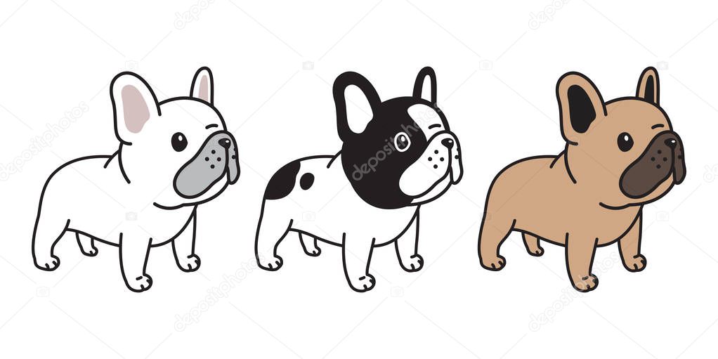 Dog vector french bulldog icon character cartoon puppy breed logo illustration doodle
