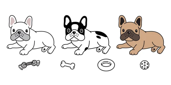 Perro Vector Francés Bulldog Icono Carácter Dibujos Animados Cachorro Raza — Archivo Imágenes Vectoriales