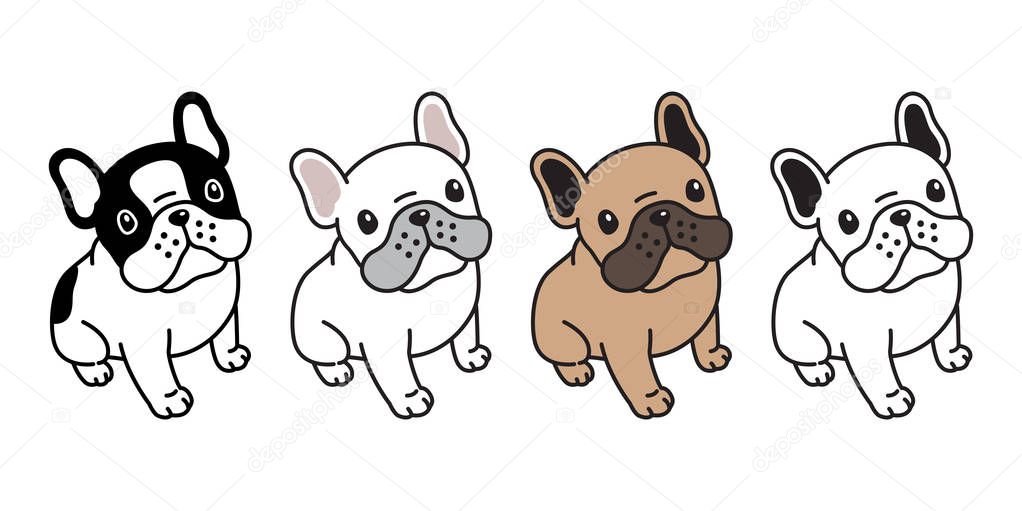 Dog vector french bulldog icon character cartoon puppy breed logo illustration doodle symbol