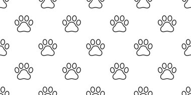 Köpek pençe sorunsuz vektör ayak izi desen yavru kedi köpek yavrusu döşeme arka plan tekrar duvar kağıdı illüstrasyon izole karikatür grafik