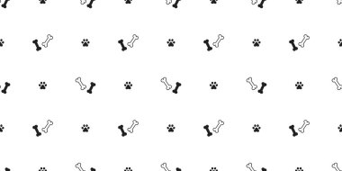 köpek kemik seamless modeli pençe vektör ayak izi Fransız bulldog köpek yavrusu tekrar duvar kağıdı döşeme arka planı izole