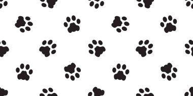 Köpek pençe Dikişsiz desen vektör izole ayak izi Fransız buldozer karikatür eşarp tekrar duvar kağıdı döşeme arka plan illüstrasyon doodle