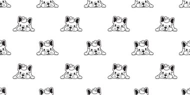 Köpek izole seamless modeli Fransız buldozer vektör ördek kauçuk eşarp tekrar duvar kağıdı döşeme arka plan çizgi film