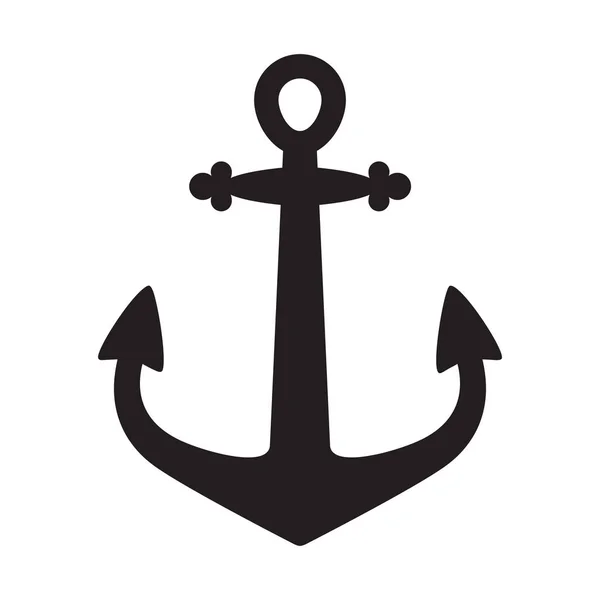 Anchor Vector Icon Logo Boat Pirate Helm Maritime Nautical Illustration — Stock Vector