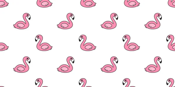 Flamingo Dikişsiz Desen Vektör Pembe Flamingolar Egzotik Kuş Tropikal Yaz — Stok Vektör
