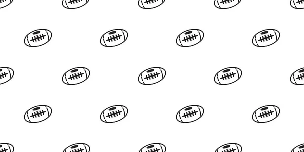 Rugby Football Seamless Pattern Ball Vector Repeat Wallpaper Scarf Isolated — Stock Vector