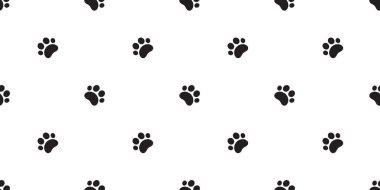 Köpek pençe Dikişsiz desen vektör ayak izi yavru kedi köpek yavrusu döşeme arka plan tekrar duvar kağıdı eşarp izole karikatür çizim