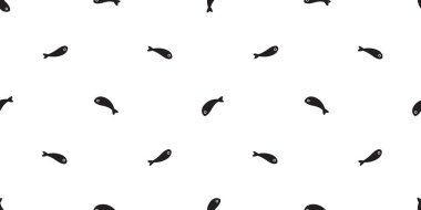 Balık Dikişsiz desen vektör somon balığı izole köpek balığı yunus balina okyanus deniz çizgi film tekrar duvar kağıdı döşeme arka plan doodle illüstrasyon eşarp