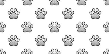Köpek pençe Dikişsiz desen vektör ayak izi izole karikatür ekran sesi komik Fransız buldozer eşarp tekrar duvar kağıdı döşeme arka plan illüstrasyon doodle